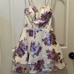 Floral Purple and White Junior dress